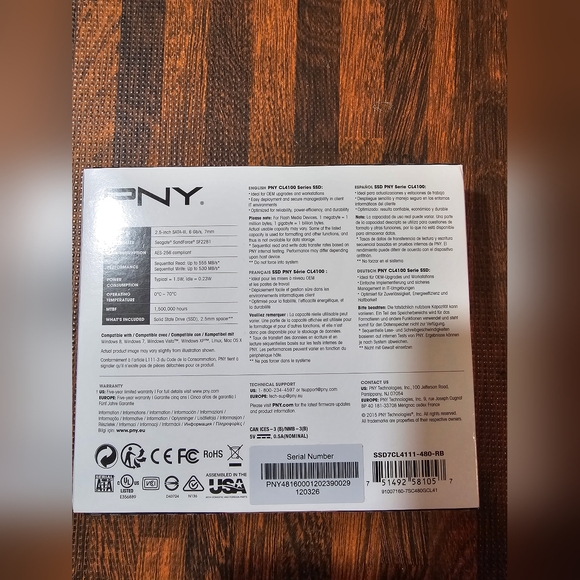 SSD7CL4111-480-RB PNY Technology CL4111 480GB SATA 6Gb/s 2.5-inch Solid State... - Picture 2 of 2